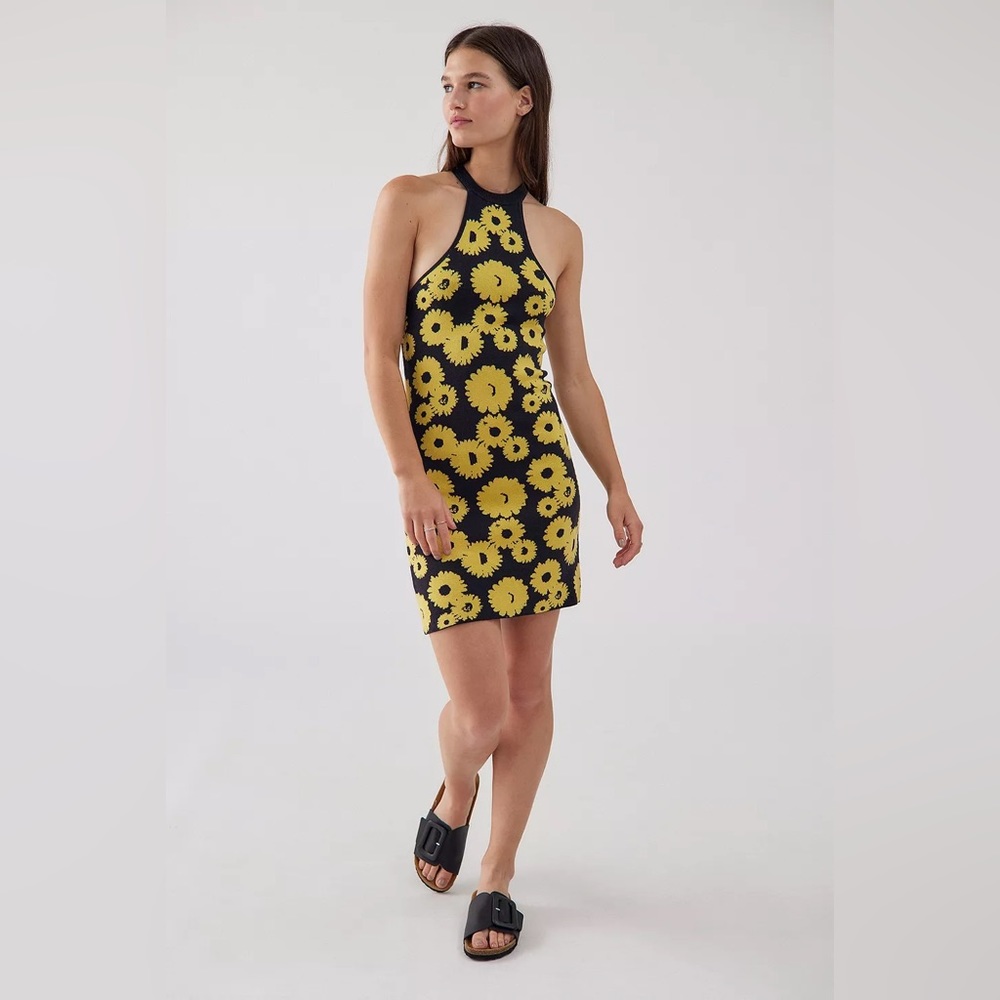 NWT! Urban Outfitters Charlie Sunflower Knit Mini Dress - Picture 2 of 12
